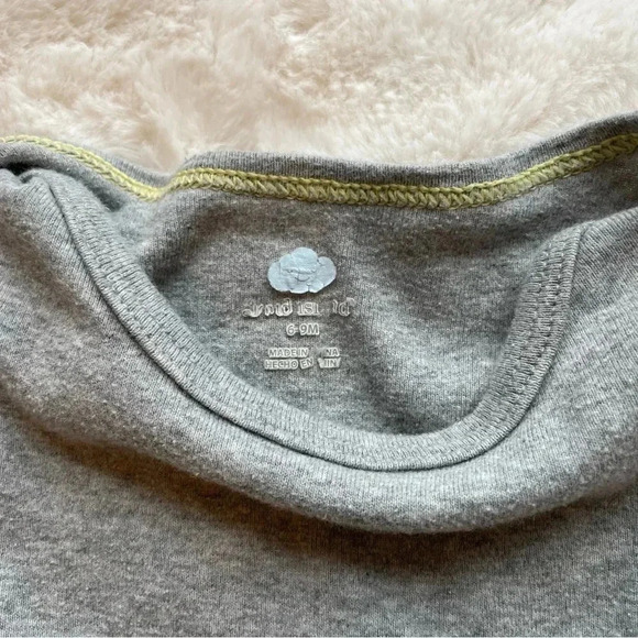 Cloud Island 6-9 months long sleeve grey and yellow onesie set​ - Picture 4 of 7